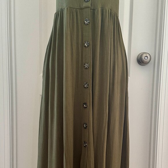 Venus Olive Green Maxi Dress - Picture 2 of 9
